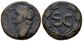 Seleucis ad Pieria, Antioch Domitian as Caesar, 69-81 Bronze 69-81, Æ 25.5mm., 14.25g. Laureate head . Rev. S C within laurel wreath. McAlee 402d. RPC...