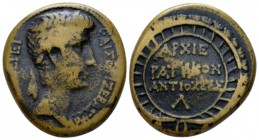 Seleucis ad Pieria, Antioch Octavian as Augustus, 27 BC – 14 AD Bronze circa 2/1 BC, Æ 25.6mm., 17.90g. Laureate head r. Rev. APXIE-PATIKON ANTIOXEIΣ ...