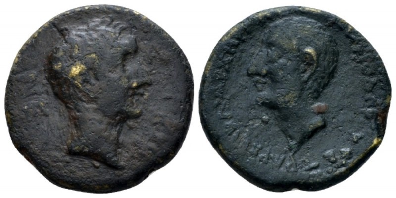 Seleucis ad Pieria, Chalkis Octavian with Zenodorus Bronze circa 32-31, Æ 20.9mm...