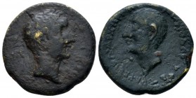 Seleucis ad Pieria, Chalkis Octavian with Zenodorus Bronze circa 32-31, Æ 20.9mm., 5.99g. Bare head of Octavian r. Rev. ZHNOΔOPOY TETPAPXOY KAI APXHPE...