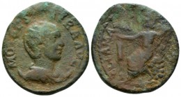 Coele-Syria, Damascus Otacilia Severa, wife of Philip I Bronze circa 244-249, Æ 27.5mm., 13.77g. Draped bust r., set on crescent, wearing stephane. Re...