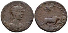 Coele-Syria, Damascus Otacilia Severa, wife of Philip I Bronze circa 244-249, Æ 28.6mm., 19.75g. Diademed and draped bust r., set on a crescent. Rev. ...