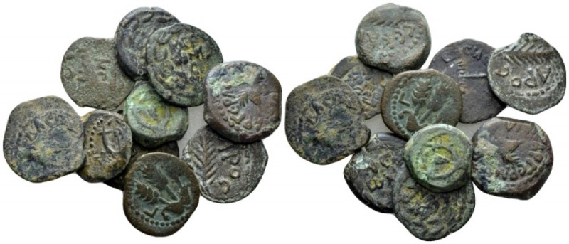 Judaea, Uncertain Lot of 10 Bronzes I cent., Æ 20mm., 25.05g. Lot of 10 Bronzes....