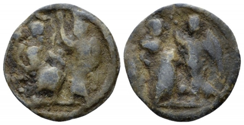 Egypt, Alexandria Tessera circa II cent., PB 19.6mm., 2.56g. Male figure standin...