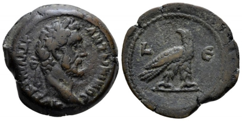 Egypt, Alexandria. Dattari. Antoninus Pius, 138-161 Diobol circa 141-142 (year 5...