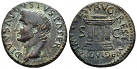 Divus Augustus. Dupondius circa 80-81, Æ 28mm., 11.76g. Radiate head l. Rev. Altar flanked. C 559. RIC Titus 454.

Very Fine.

Ex NAC sale N, 2003...