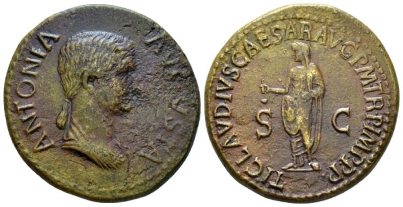 In the name of Antonia, wife of Nero Claudius Drusus Dupondius circa 50-54, Æ 30...