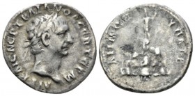 Trajan, 98-117 Didrachm Caesarea circa 98-99, AR 23mm., 5.02g. Laureate head r. Rev. Helios standing l. on mt. Argeus. RPC 2989. Sydenham, Caesarea 16...