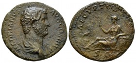 Hadrian, 117-138 As circa 134-138, Æ 27mm., 8.23g. Hadrian, 117-138. As Rome, 134-138, Æ 26mm, Laureate, draped bust r. Rev. Egypt recling l., holding...