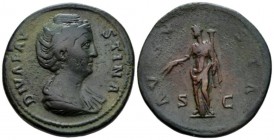 Faustina senior, wife of Antoninus Pius Sestertius after 141, Æ 35mm., 24.04g. Draped bust r. Rev. Ceres standing l., holding corn ears and torch. C 8...