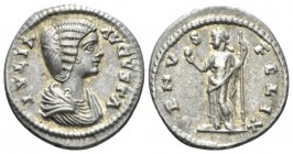 Julia Domna, wife of Septimius Severus Denarius Laodicaea circa 198-202, AR 18.5mm., 3.11g. IVLIA AVGVSTA Draped bust r. Rev. VENVS FELIX Venus standi...