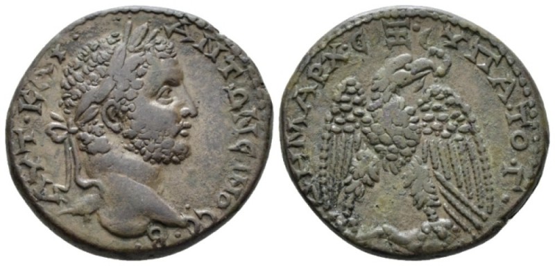 Caracalla, 198-217 Tetradrachm circa 211-212, AR 25.7mm., 11.78g. Laureate head ...