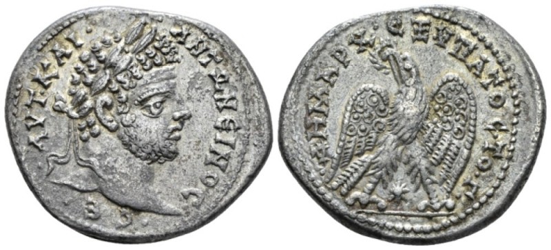 Caracalla, 198-217 Tetradrachm Laodicea circa 212, AR 30mm., 13.96g. Laureate an...
