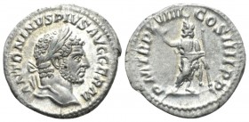 Caracalla, 198-217 Denarius 216, AR 19.5mm., 3.12g. Laureate head r. Rev. Serapis standing l, raising r. hand and holding sceptre. RIC 280c. C 348.
...