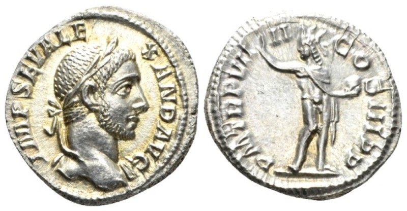 Severus Alexander, 222-235 Denarius circa, AR 21mm., 3.06g. Laureate head r. Rev...