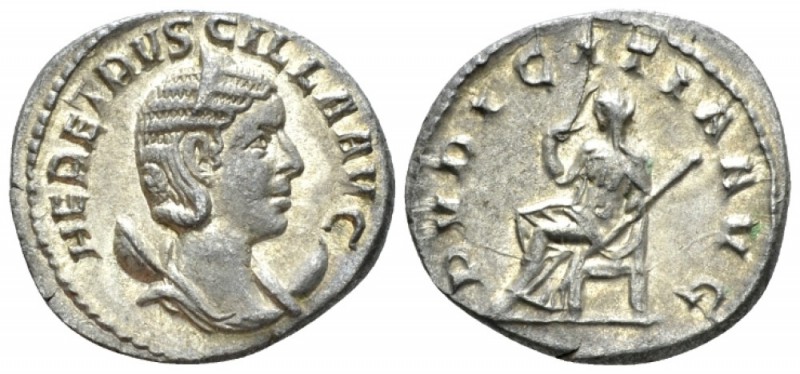 Herennia Etruscilla, wife of T. Decius Antonianianus circa 249-251, AR 20mm., 2....