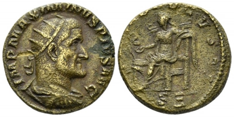 Maximinus I, 235-238 Dupondius circa 235-236, Æ 24mm., 11.24g. Laureate, draped ...