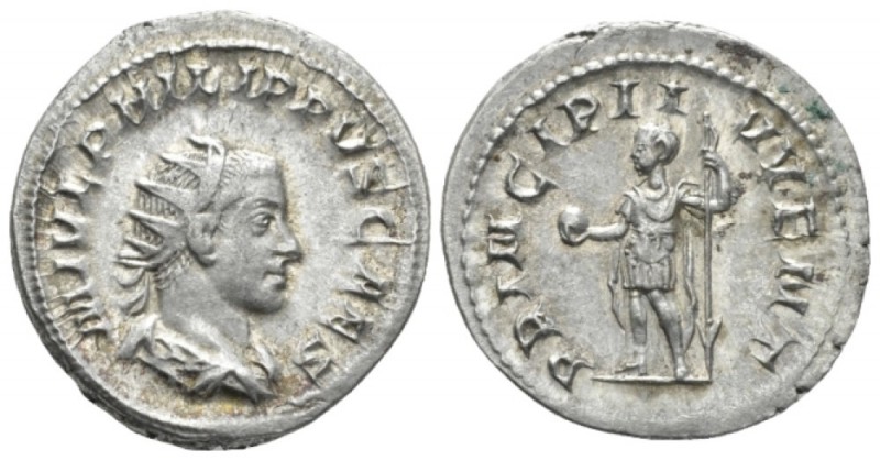 Philip II caesar, 244 – 247. Antoninianus circa 245-246, AR 23mm., 4.13g. Radiat...