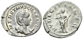 Herennia Etruscilla, wife of Trajan Decius Antonianus circa 249-251, AR 24.5mm., 3.55g. HER ETVSCILLA AVG Diademed and draped on crescent, bust r. Rev...
