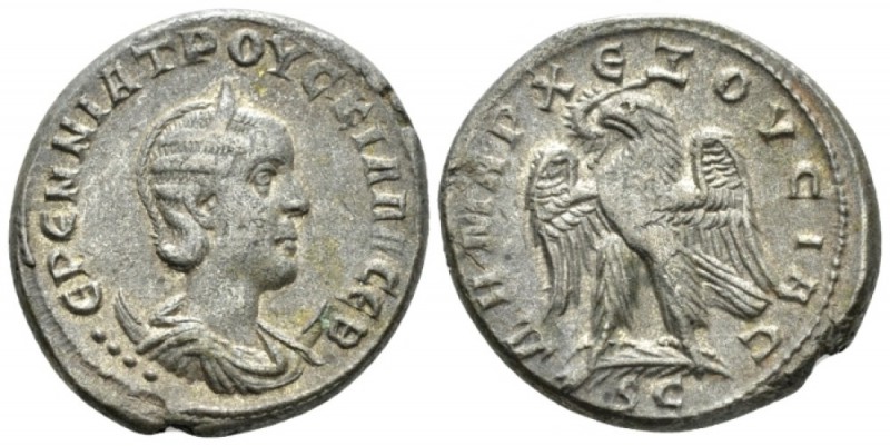 Herennia Etruscilla, wife of Trajan Decius Tetradrachm circa 249-251, AR 25.3mm....