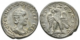 Herennia Etruscilla, wife of Trajan Decius Tetradrachm circa 249-251, AR 25.3mm., 11.51g. Diademed and draped bust r. set on crescent; below, four pel...