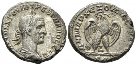 Trebonianus Gallus, 251-253 Tetradrachm Antiochia circa 252-253, AR 24mm., 11.08g. Laureate, draped, and cuirassed bust r. Rev. Eagle standing l., hea...