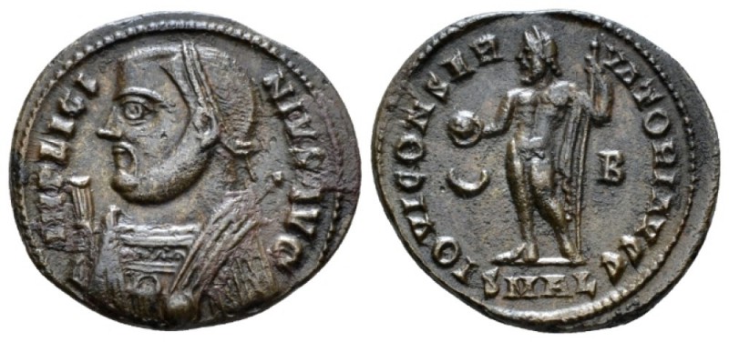 Licinius, 308-324 Follis Alexandria 317-320, Æ 20mm., 3.26g. Laureate and draped...