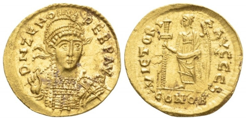 Zeno, 474-491 Solidus Constantinople circa 476-491, AV 19.9mm., 4.52g. D N ZENO ...