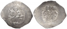Alexius III Angelus self-styled Comnenus, April 1195 – November 1203. Aspron trachy Constantinople 1195-1197, billon 33mm., 3.94g. Christ facing on ba...