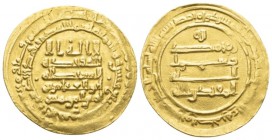 Madinat Al-Salam, Islamic. Abbasid Caliphate. temp. Al-Muqtadir. Third reign, AH 317-320 / AD 929-932. Dinar 929-932, AV 19mm., 4.21g. Kufic script. R...