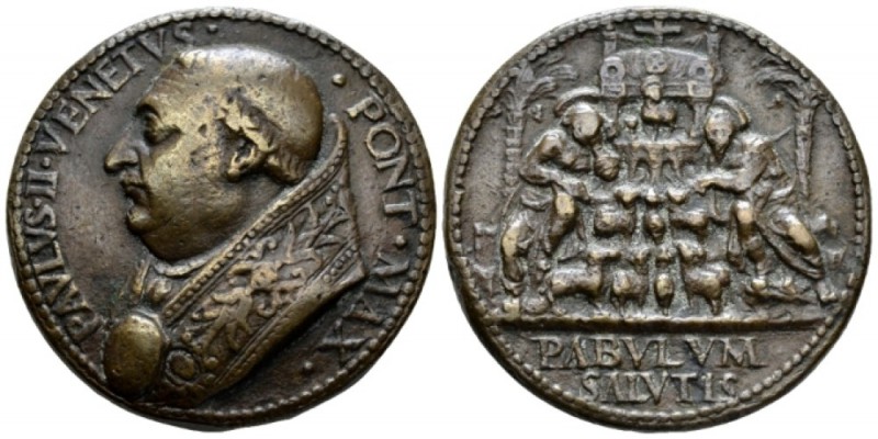 Rome, Paolo II, 1464-1471. Medaglia 1469, Æ 39mm., 42.36g. Opus Cristoforo di Ge...