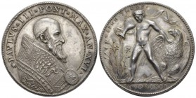 Rome, Paolo III, 1534-1549. Medal 1550, AR 38mm., 29.07g. Opus Alessandro Cesati. Anno XVI. Per le celebrazioni del Giubileo del 1550. Toderi 2079.
...