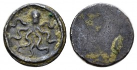 Etruria, Pisa (?) Unit IV-III cent. BC, AR 12mm., 0.82g. Octopus. Rev. Blank. ECC 5. Historia Numorum Italy 227.

Very rare, attractive old cabinet ...