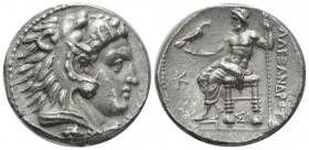 Kingdom of Macedon, hilip III Arridaeus, 323-317 Sidon Tetradrachm circa 322-321, AR 26mm., 16.94g. Head of Heracles r., wearing lion-skin headdress. ...