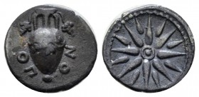 Phocis, Federal coinage Obol 478 - 460, AR 10mm., 0.90g. Frontal bull’s head, the hair in vertical lines. Rev. Boar forepart to left. In incuse square...