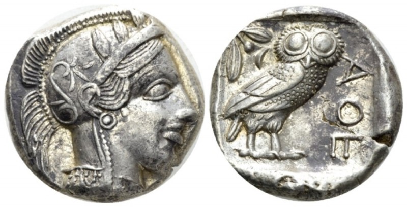 Attica, Athens Tetradrachm after 449 BC, AR 24.6mm., 17.23g. Head of Athena r., ...