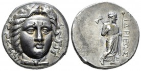 Satraps of Caria, Hidrieus, 351-344 BC. Tetradrachm circa 351-344, AR 25mm., 15.24g. Wreathed and draped head of Apollo facing slightly r. Rev. Zeus s...