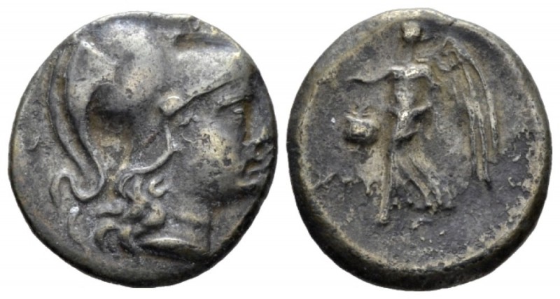 Pamphilia, Side Drachm circa 200, AR 18mm., 3.75g. Helmeted head of Athena r. Re...