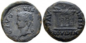Hispania, Emerita Divus Augustus Bronze after 14 AD, Æ 27mm., 13.15g. Radiate head l; above, star. Rev. Altar. RPC 36. Vives 145

Attractive green p...
