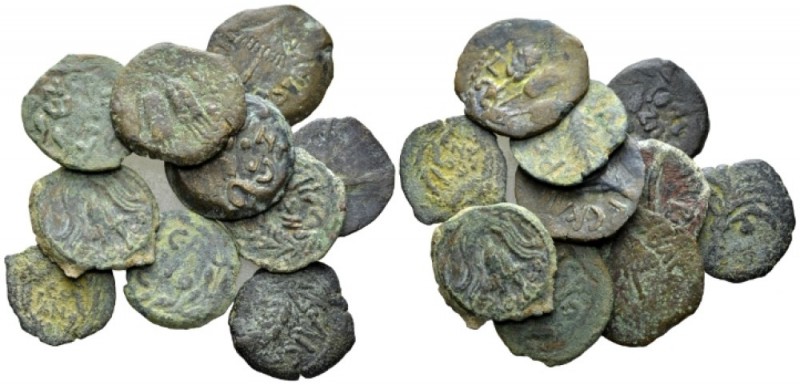 Judaea, Uncertain Lot of 10 Bronzes I cent., Æ 15mm., 19.02g. Lot of 10 Bronzes....