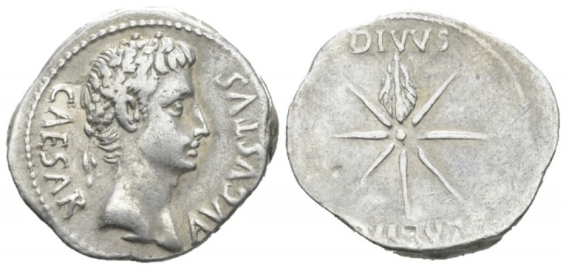 Octavian as Augustus, 27 BC – 14 AD Denarius Spanish mint circa 19-18 BC, AR 22m...