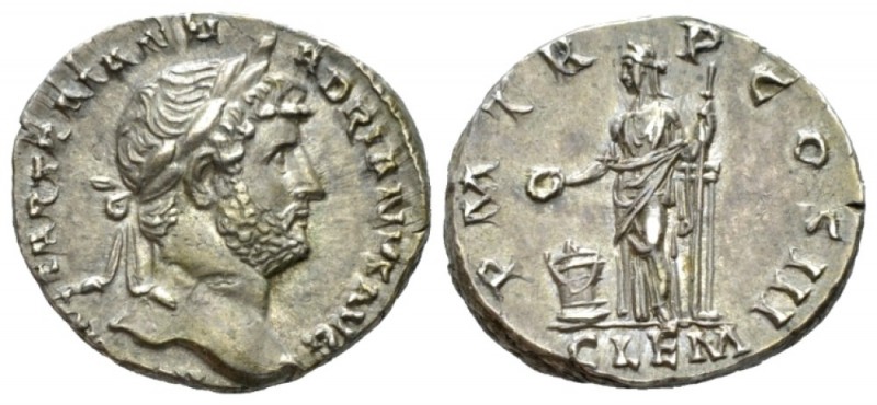 Hadrian, 117-138 Denarius circa 119-122, AR 18.3mm., 3.30g. IMP CAESAR TRAIAN HA...