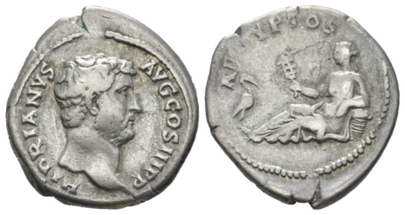 Hadrian, 117-138 Denarius circa 134-138, AR 18mm., 3.17g. Laureate head r. Rev. ...