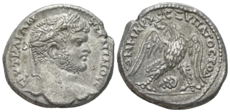 Caracalla, 198-217 Tetradrachm Damascus circa 215-217, AR 26mm., 13.05g. Laureat...