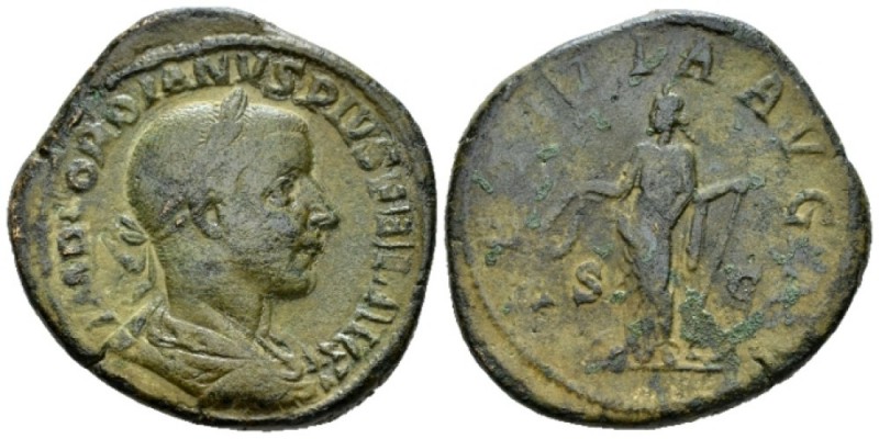 Gordian III, 238-244 Sestertius circa 240-244, Æ 32mm., 20.04g. Laureate, draped...