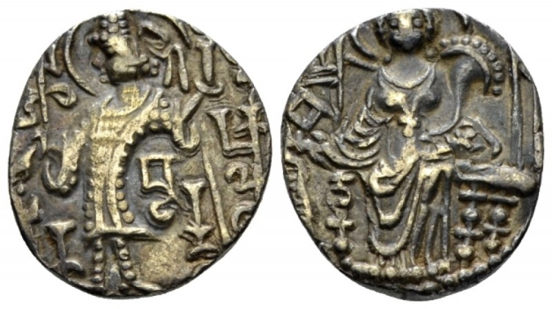 Bactria, Kipunadha, circa 335-350. India. Kushan Empire. Dinar circa 335-350, EL...