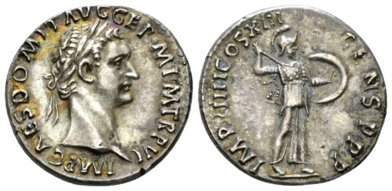 Domitian, 81-96 Denarius circa 87, AR 20mm., 3.43g. Domitian, 81-96. Rome 87, AR...