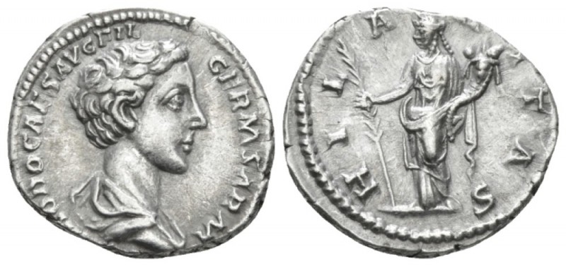 Commodus Caesar, 166-177 Denarius circa 175-176, AR 18.5mm., 3.00g. Laureate bus...