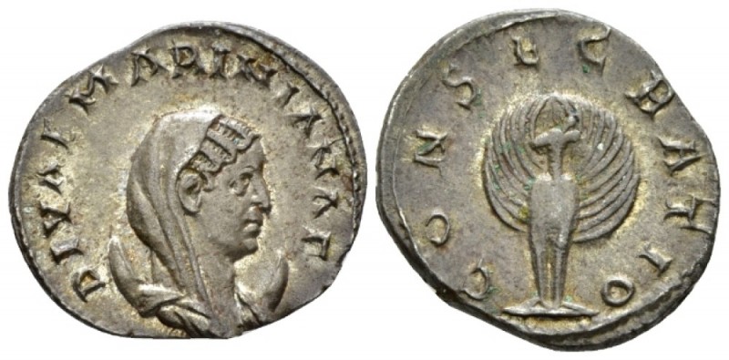 Diva Mariniana. Antoninianus circa 257, AR 19mm., 3.42g. Veiled bust r. on cresc...