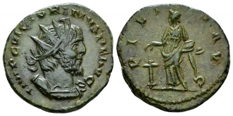 Victorinus, 268-270 Antoninianus Colonia circa 2070, Æ 22mm., 3.80g. Radiate, dr...